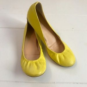 J. Crew Yellow slip on shoes
